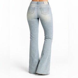 True Religion Becca Bootcut Jeans 30 Light Wash Y2K Mid Rise Flap Pocket  Denim